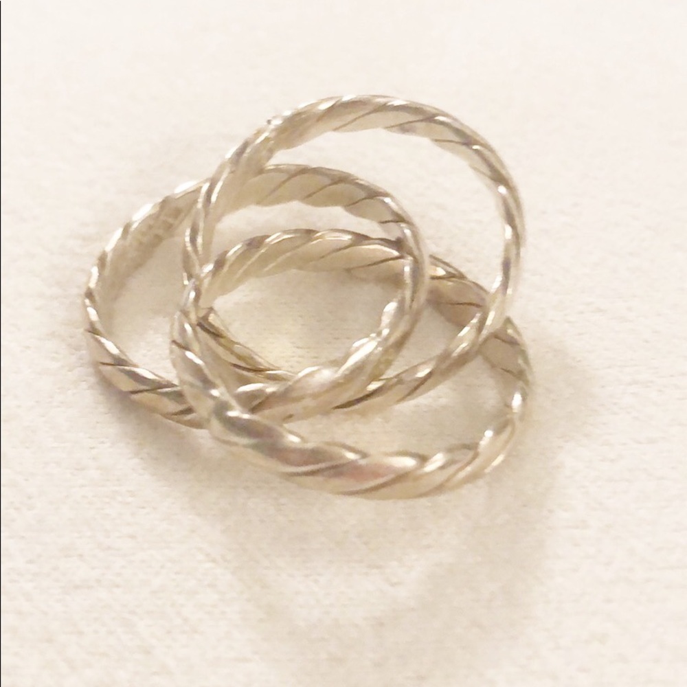 Sterling 3-band rolling interlocking ring